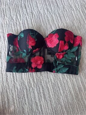 Jagger & Stone Frida Rose Mesh Bustier - US 4 / Black/Red